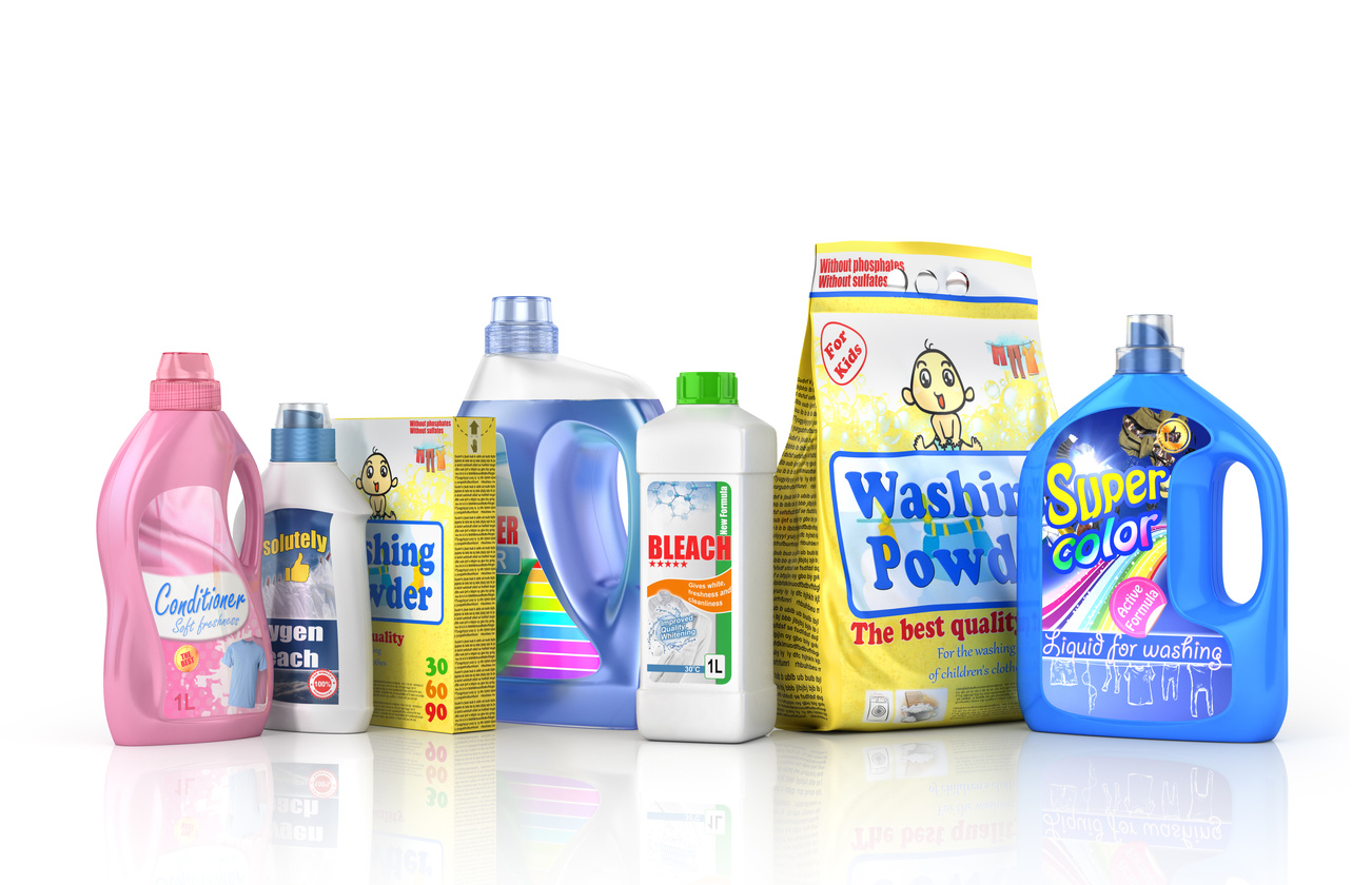 Plastic detergent bottles