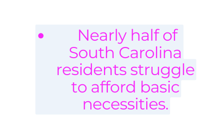 Nearly half of South Carolina residents struggle to afford basic necessities